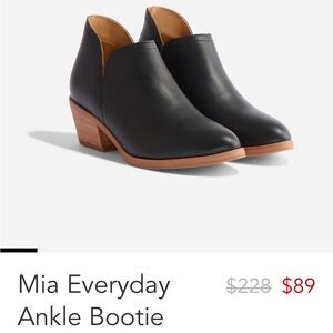 Nisolo Mia black ankle bootie size 10. Only worn a few times. $228 originally